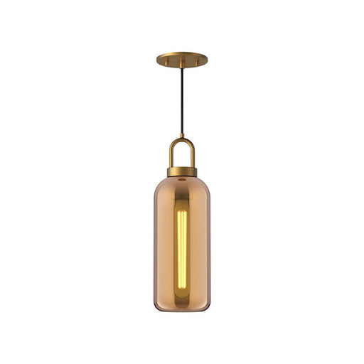 Soji 5-in Aged Gold/copper Glass 1 Light Pendant | PD401505AGCP