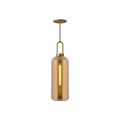 Alora Soji 6-in Aged Gold/Copper Glass 1 Light Pendant
