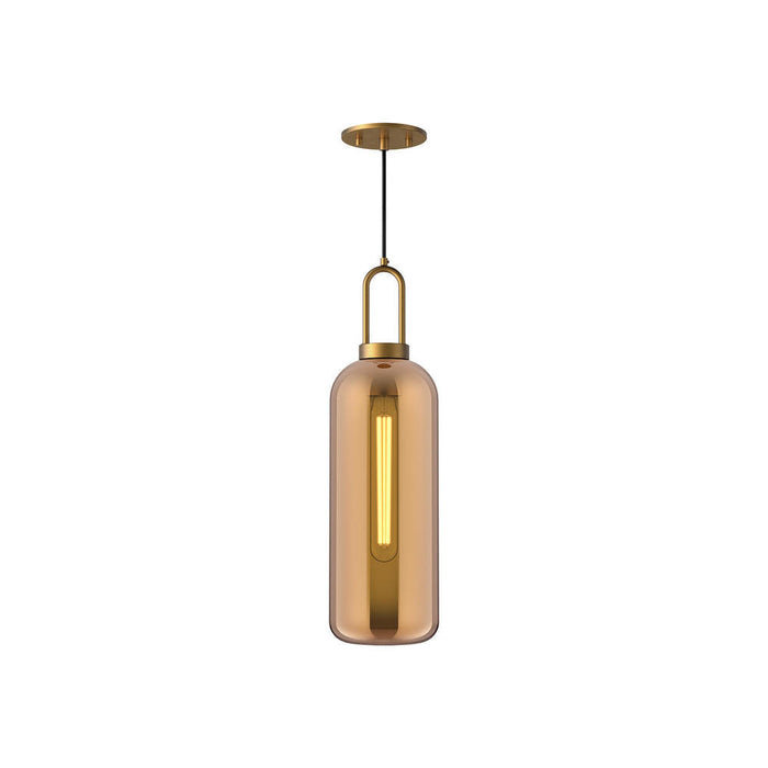Soji 6-in Aged Gold/copper Glass 1 Light Pendant | PD401606AGCP