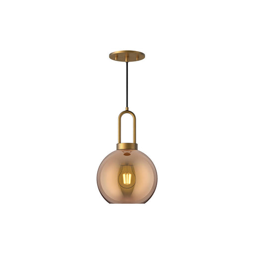 Alora Soji 8-in Aged Gold/Copper Glass 1 Light Pendant