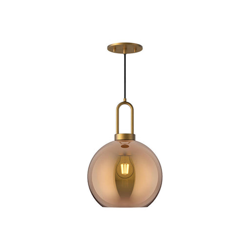 Alora Soji 10-in Aged Gold/Copper Glass 1 Light Pendant