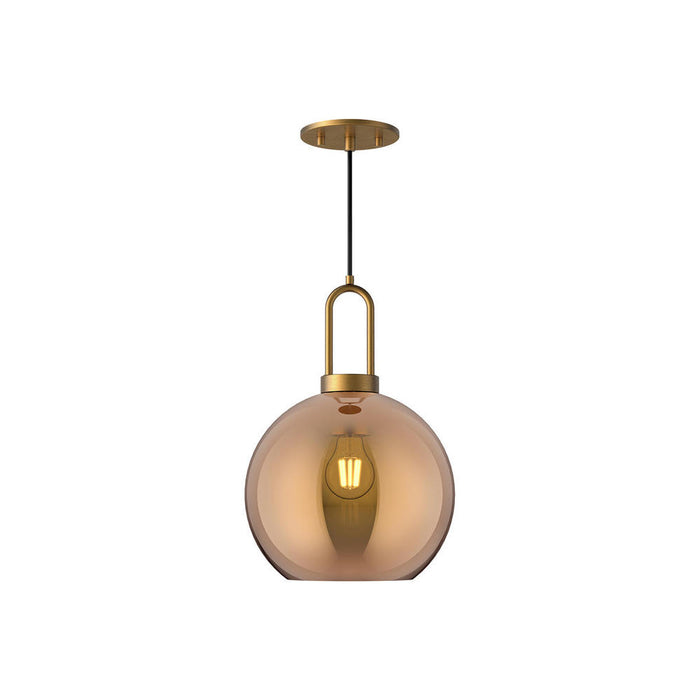 Soji 10-in Aged Gold/copper Glass 1 Light Pendant | PD601710AGCP