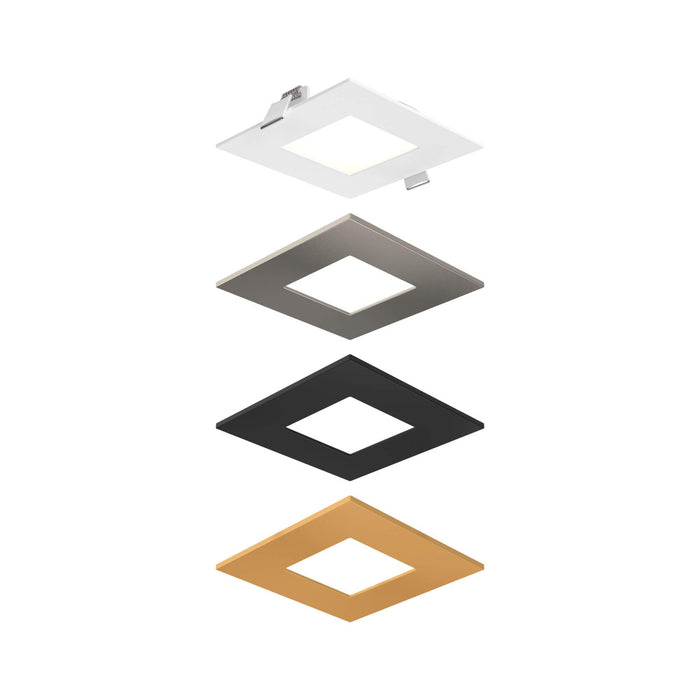 4 Inch Square Led Recessed Panel Light With Multi Trim | SPN4SQ-CC-3T