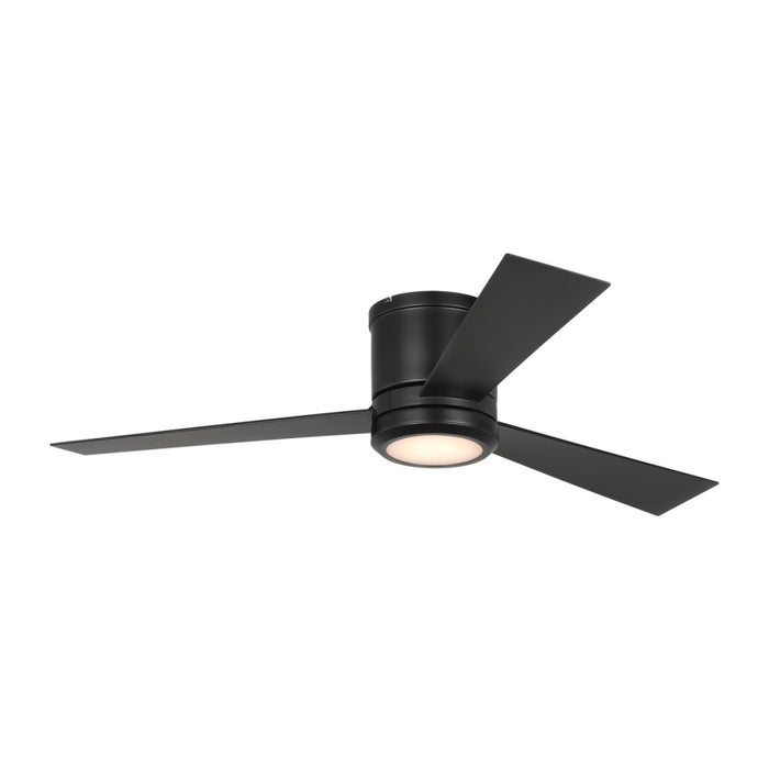 Clarity 52 Hugger Led Ceiling Fan In Midnight Black With Midnight Black Blades And Light Kit | 3CLYR52MBKD-V1