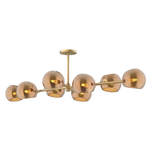 Alora Willow 48-in Brushed Gold/Copper Glass 8 Lights Linear Pendant