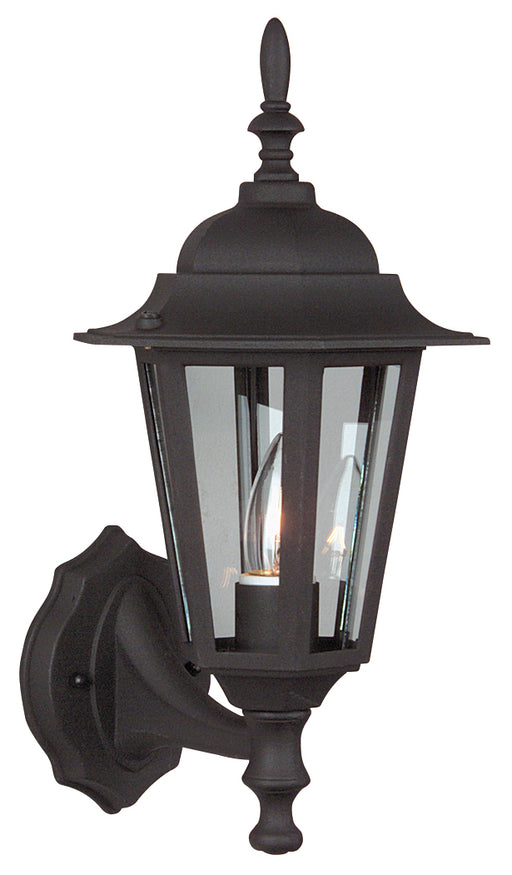 Craftmade Straight Glass Cast 1 Light Small Outdoor Wall Lantern in Textured Black