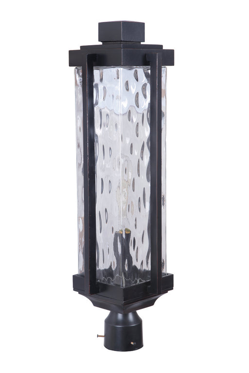 Craftmade Pyrmont 1 Light Outdoor Post Mount in Oiled Bronze Gilded with Clear Hammered Glass