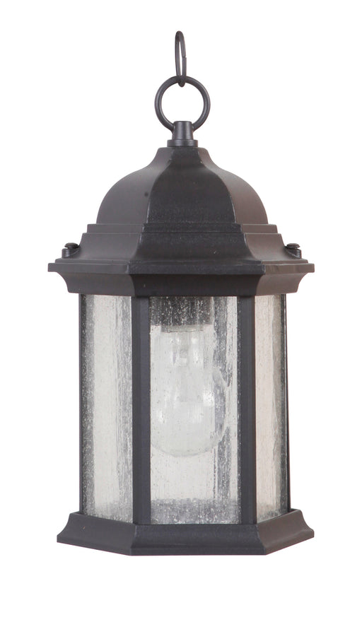 Craftmade Hex Style Cast 1 Light Outdoor Pendant in Textured Black (Clear Seeded Glass)