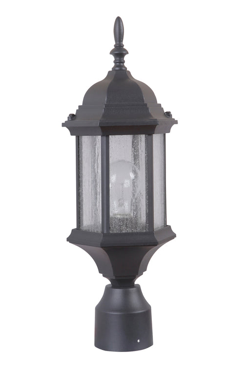 Craftmade Hex Style Cast 1 Light Medium Outdoor Post Mount in Textured Black (Clear Seeded Glass)