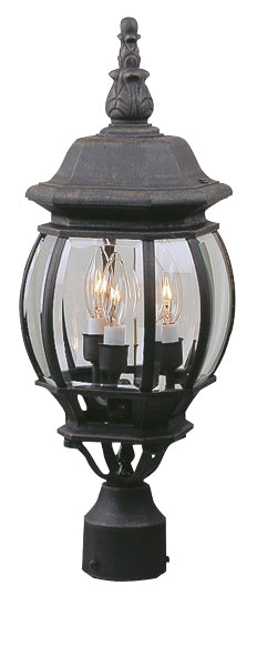 Craftmade French Style 3 Light Outdoor Post Mount in Textured Black