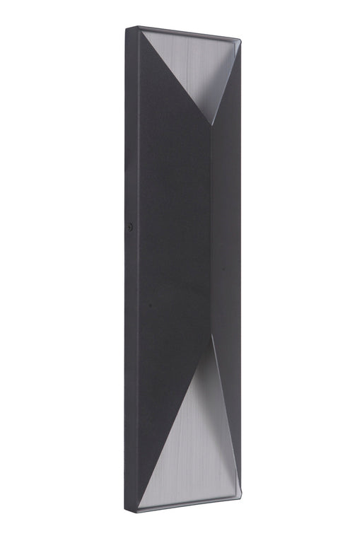 Craftmade Peak 2 Light Large LED Outdoor Pocket Sconce in Textured Black/Brushed Aluminum