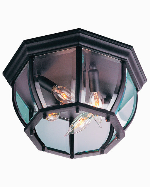 Craftmade Bent Glass 4 Light Outdoor Flushmount in Textured Black