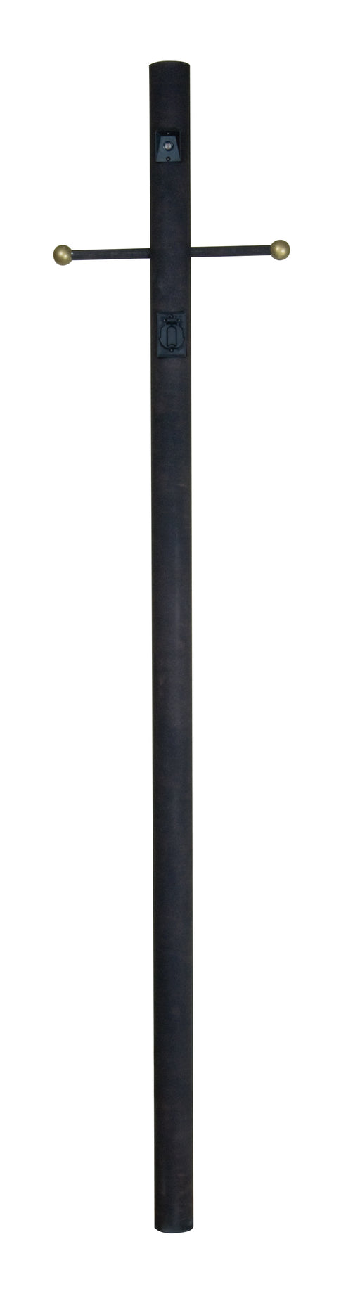 Craftmade 84" Smooth Direct Burial Post w/ Photocell & Convenience Outlet in Textured Black