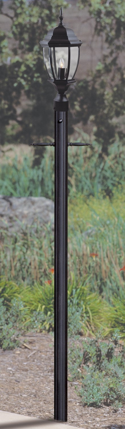 Craftmade 84" Fluted Direct Burial Post w/ Photocell in Textured Black