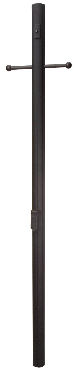 Craftmade 84" Fluted Direct Burial Post w/ Photocell & Convenience Outlet in Textured Black